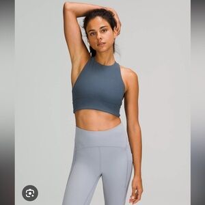 Lululemon High Neck Energy Bra in Iron Blue